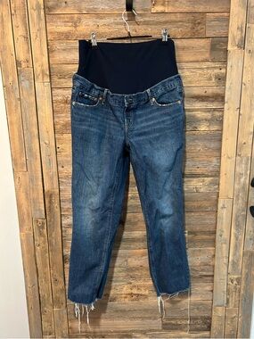 Gap Cheeky Straight Maternity Dark Blue Stretch Panel Jeans - size 30/10L